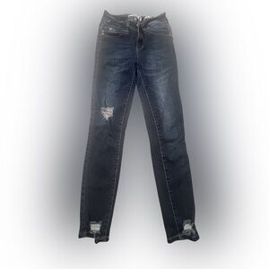 Women's YMI Wanna Better Butt Distressed Vintage Mid Rise Blue Jeans Size 3 / 26